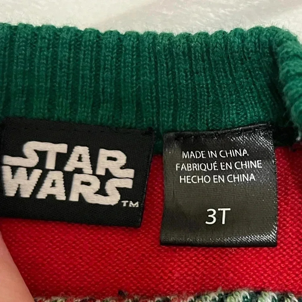 STAR WARS THE MANDALORIAN BABY YODA THE CHILD CHRISTMAS SWEATER KIDS UNISEX - Picture 3 of 4